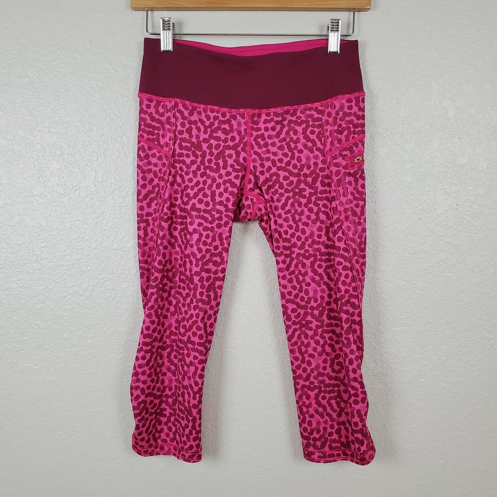 Lululemon Leggings Womens Size 4 Top Speed Crop Ace Spot Jewelled 17" Yoga‎ Run